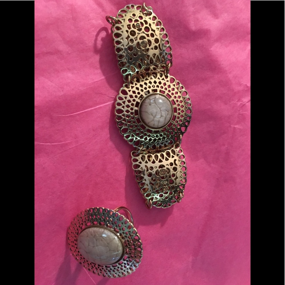 Matching Statement Ring and Bracelet